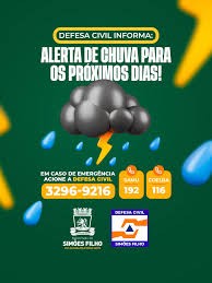 Alerta do Inmet aponta semana de chuvas intensas em Simões Filho e RMS; Prefeitura reforça ações preventivas